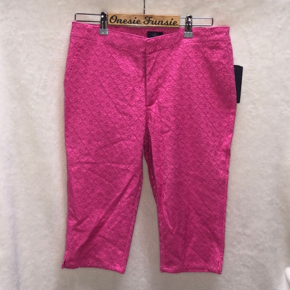 NYDJ Cactus Flower Skimmer Crop Pants, size 8P NWT - Picture 1 of 11